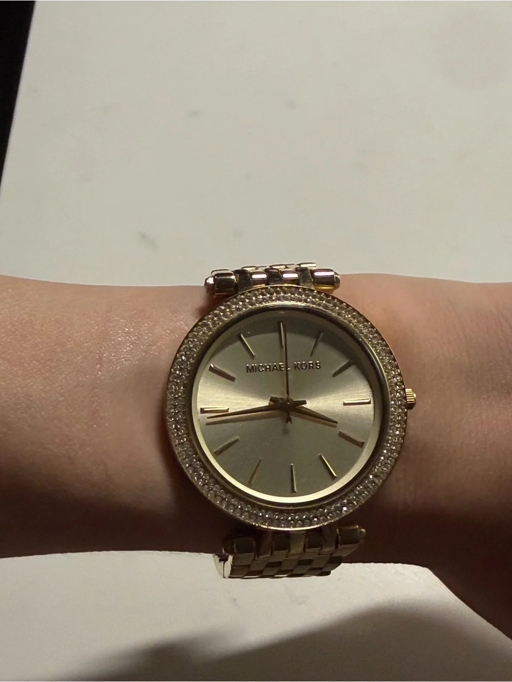 Michael Kors Gold Tone Crystal Bezel Women’s Watch